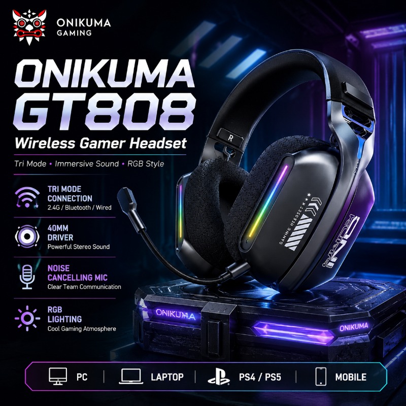 Gaming Console For Your Phone - Беспроводная игровая гарнитура ONIKUMA GT808, трехрежимная,