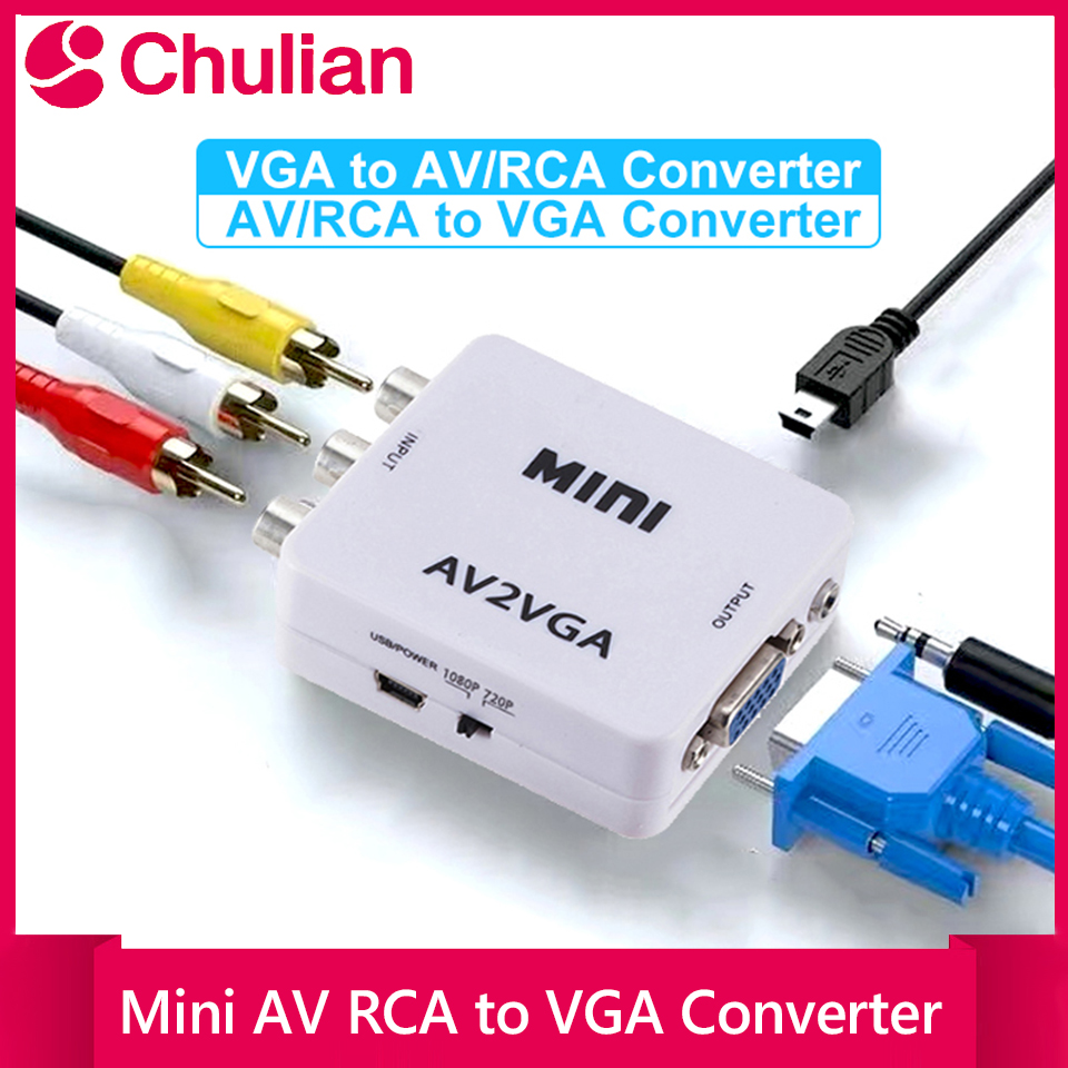 Gaming Console Or Pc - Конвертер VGA в AV 1080P, RCA-адаптер